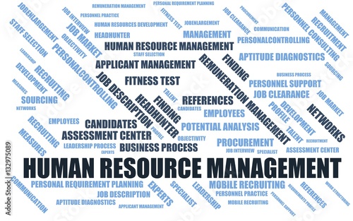 human resource management - word cloud / wordcloud with terms about recruiting photo