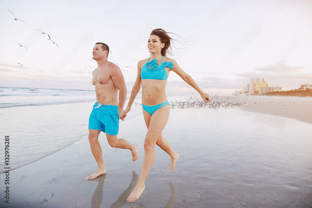 beautiful couple on the beach