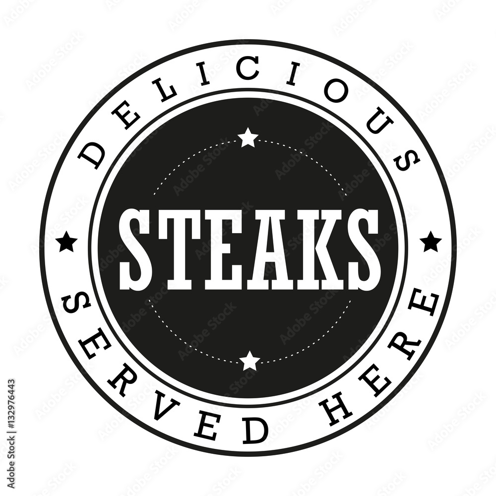 Steaks vintage stamp logo
