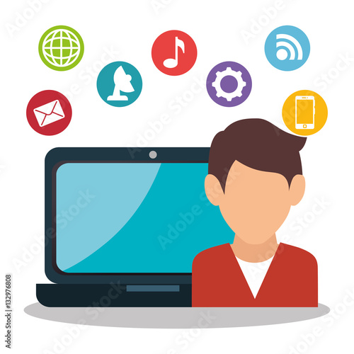 People communicating concept icon vector illustration design