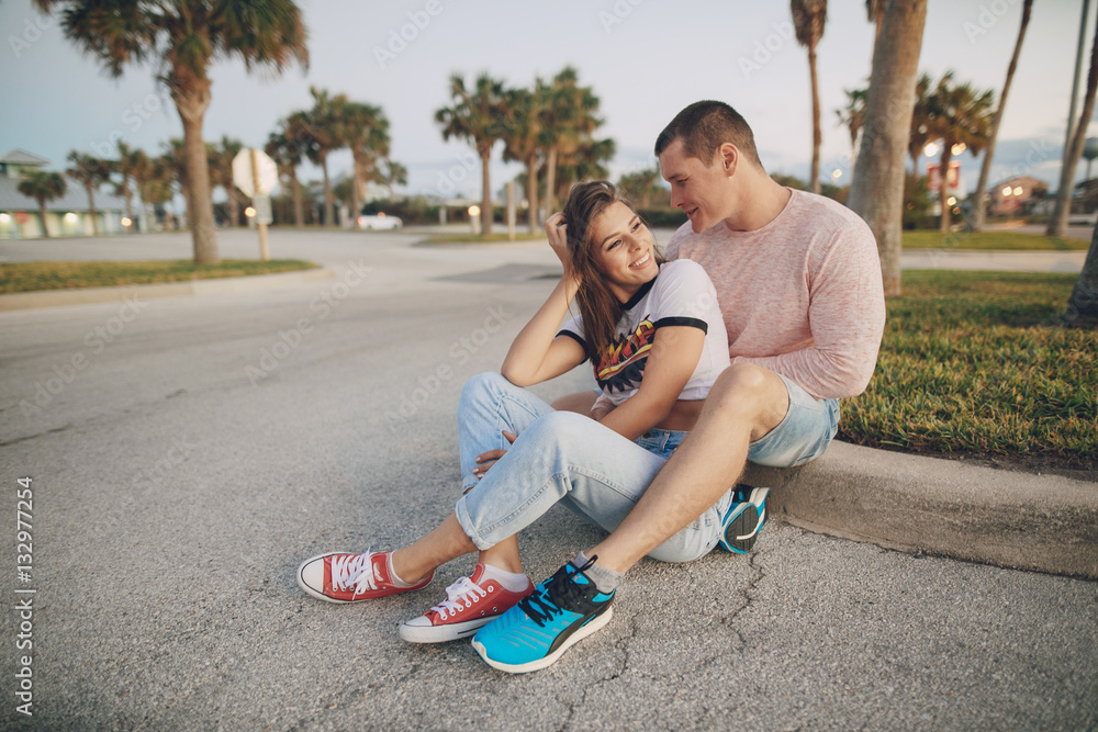 beautiful couple on the beach