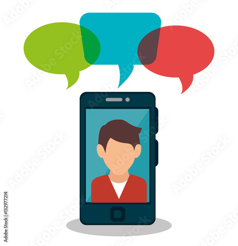 People communicating concept icon vector illustration design
