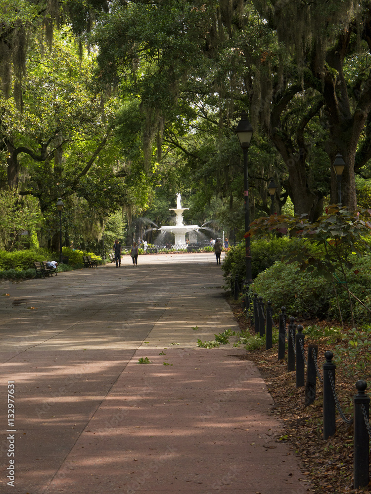 Forsyth Park in the beautiful city of Savannah in Georgia the the USA