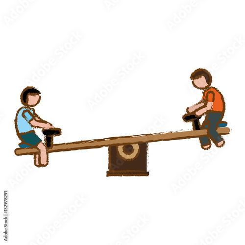 seesaw playground icon image vector illustration design 