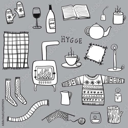 Hygge illustration drawing doodle