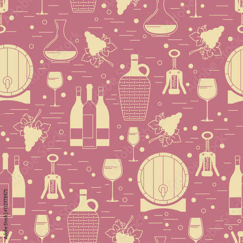Winemaking design element on maroon background