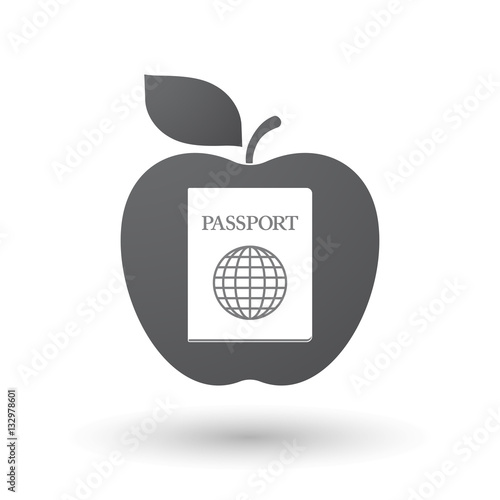 Isolated apple with  a passport