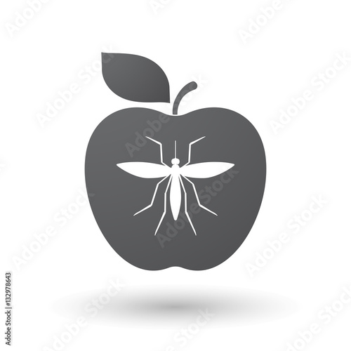 Isolated apple with  a mosquito