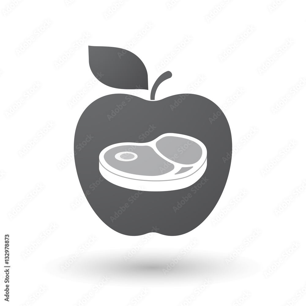 Obraz premium Isolated apple with a steak icon