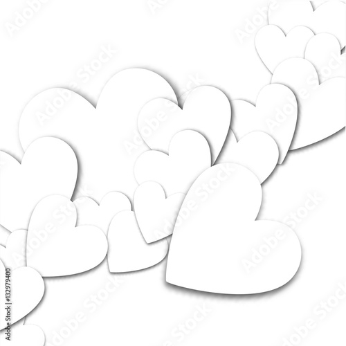 Paper the heart banner vith drop shadovs. Vector illyustration photo