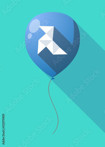 Long shadow balloon with  a paper bird