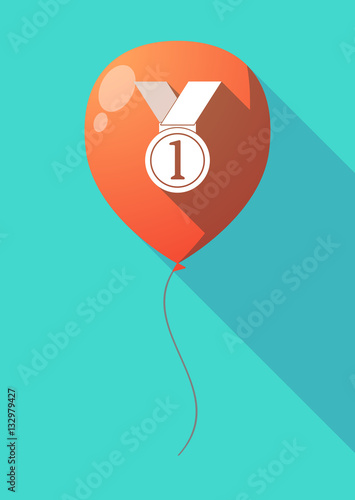 Long shadow balloon with  a medal
