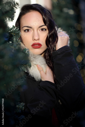 Portrait of beautyful girl in urban background