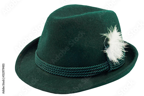 green hat with a feather