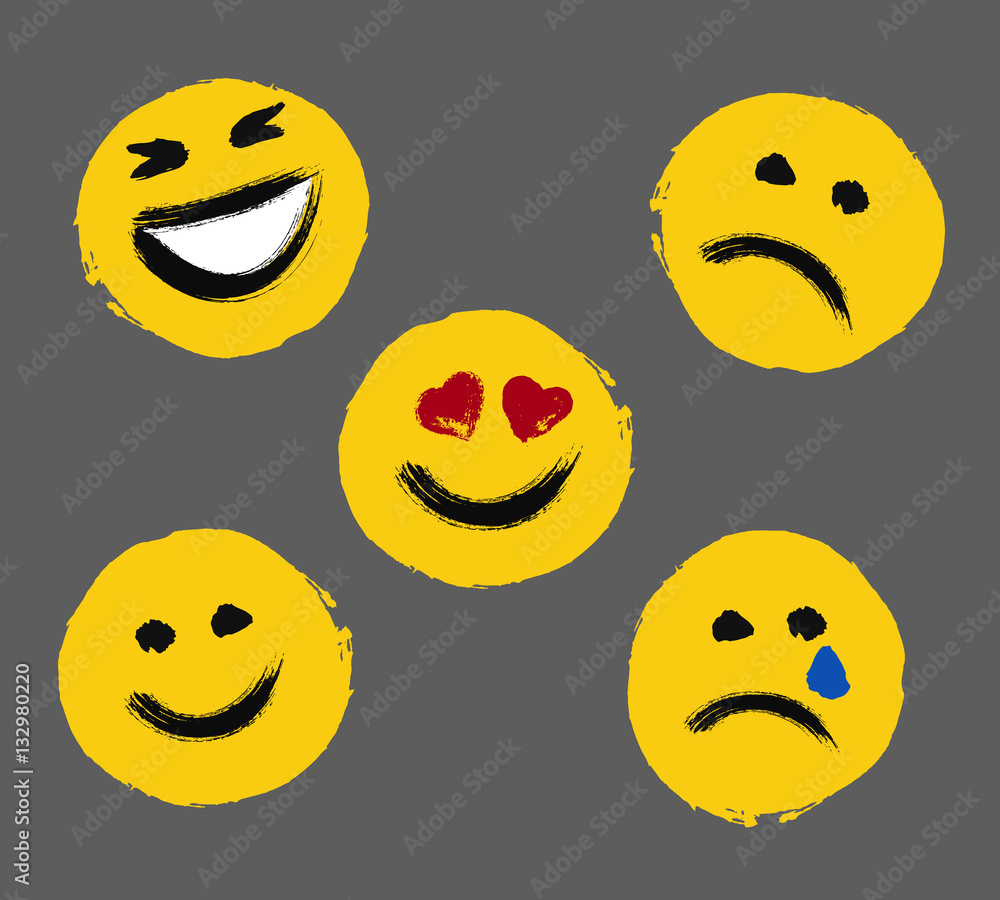 Fototapeta premium Smiley Faces Painted Emoticons