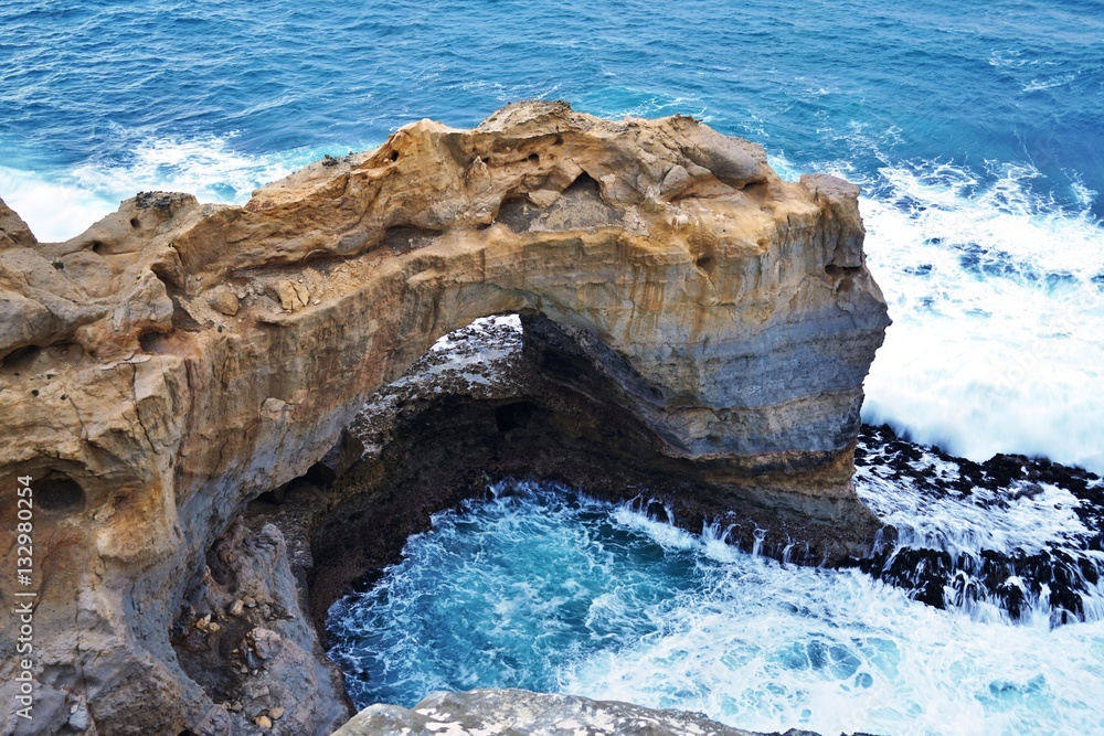 The Arch rock formation in Port Campbell National Park off the Great Ocean Road in Victoria, Australia