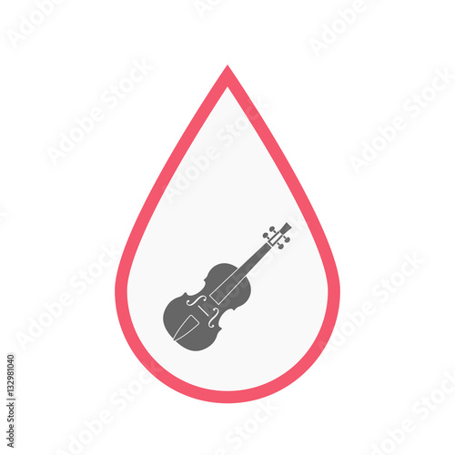 Isolated blood drop with  a violin
