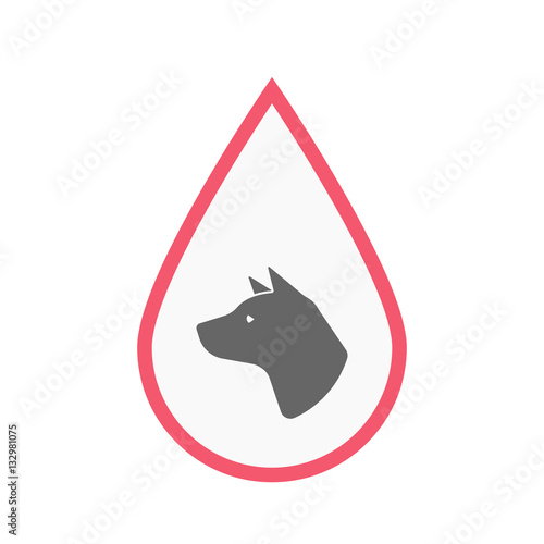 Isolated blood drop with  a dog head