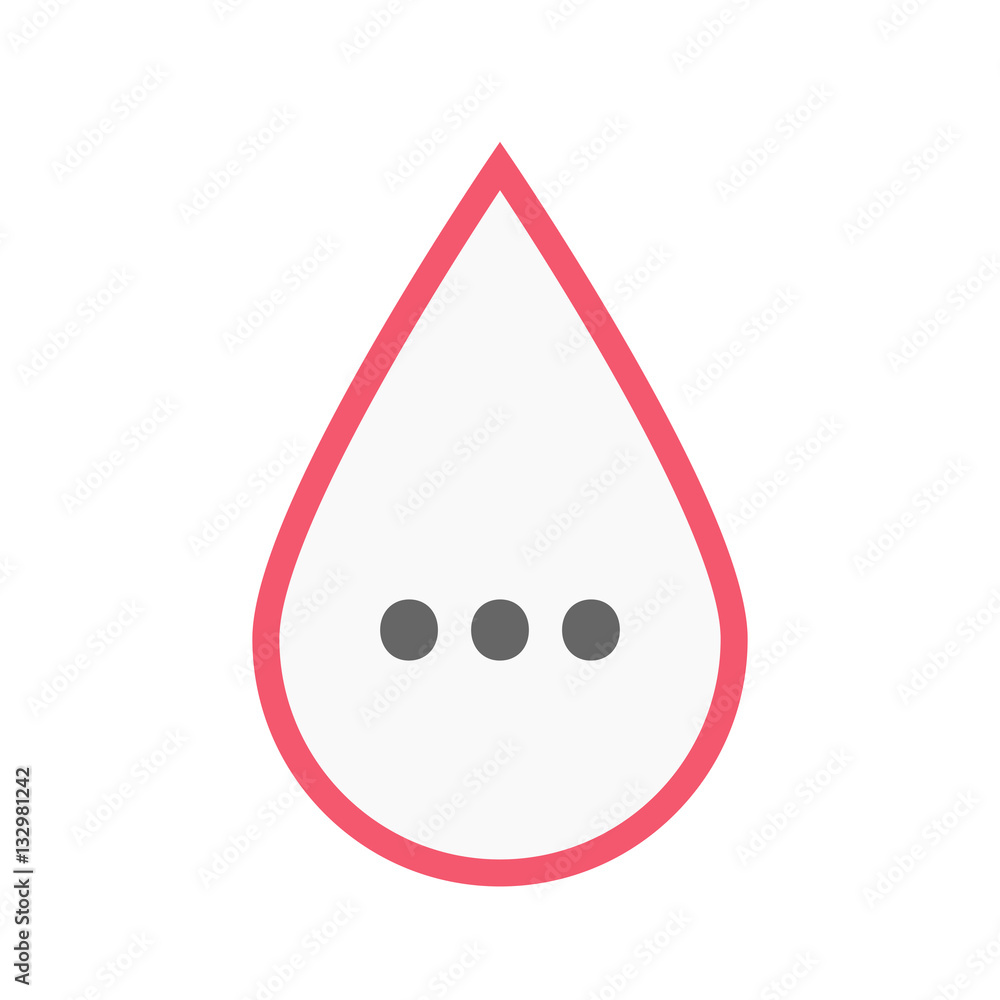 Isolated blood drop with an ellipsis orthographic sign Isolated blood drop with an ellipsis orthographic sign