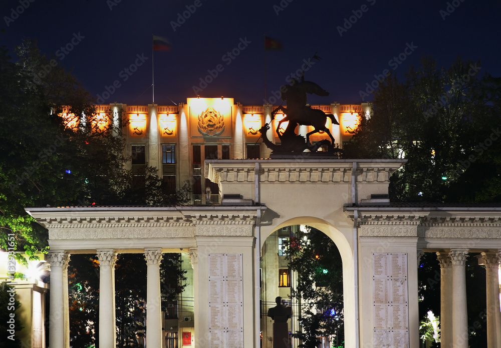 Naklejka premium Memorial arch in Zhukov square. Krasnodar. Russia