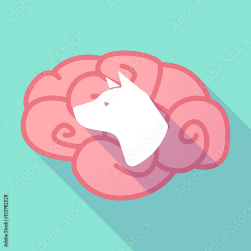 Long shadow brain with  a dog head