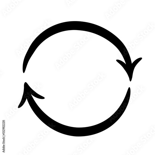arrows on a circle on white background of vector illustrations