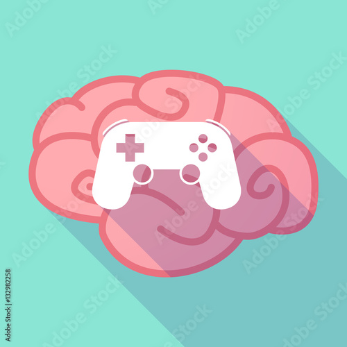 Long shadow brain with  a game pad