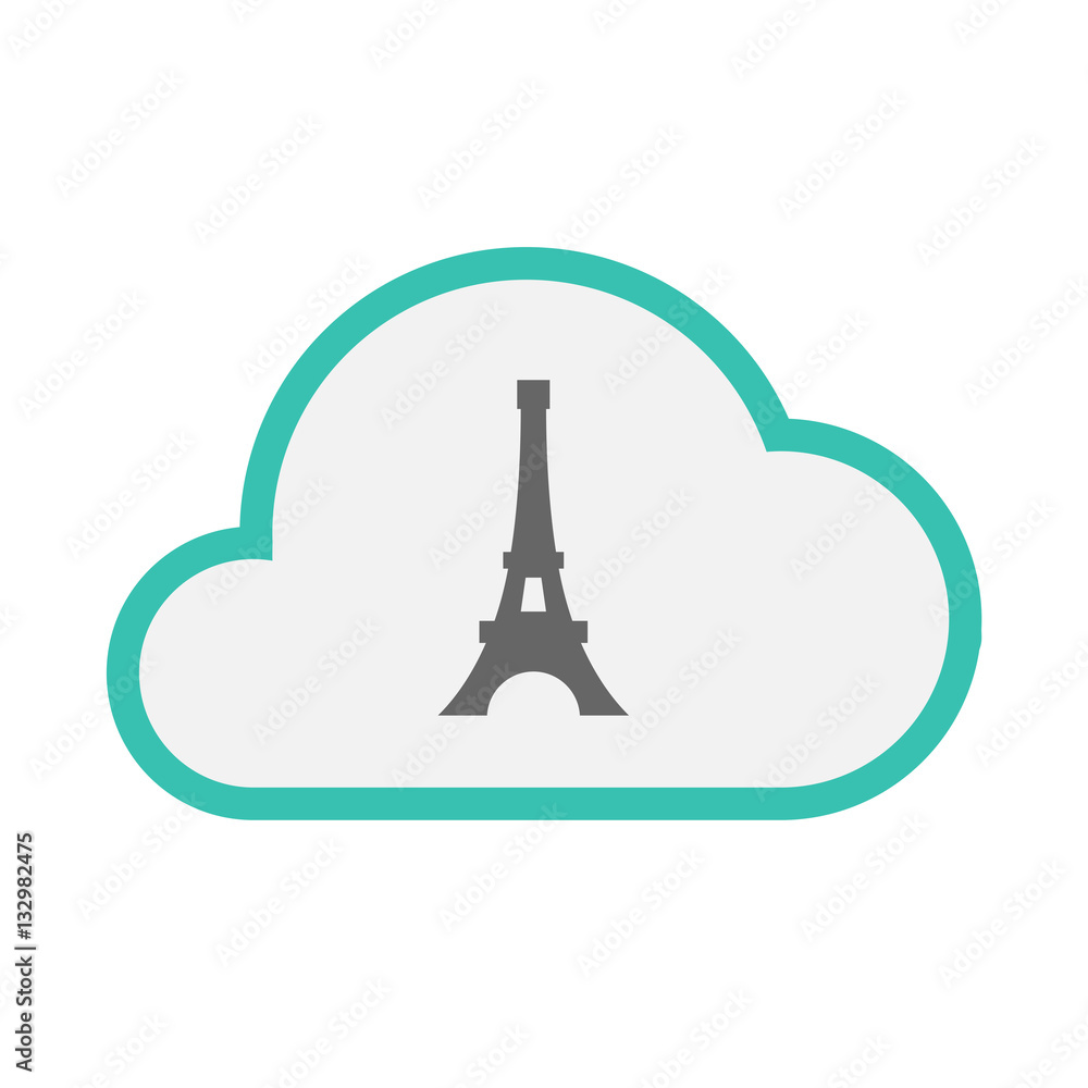 Isolated cloud with   the Eiffel tower