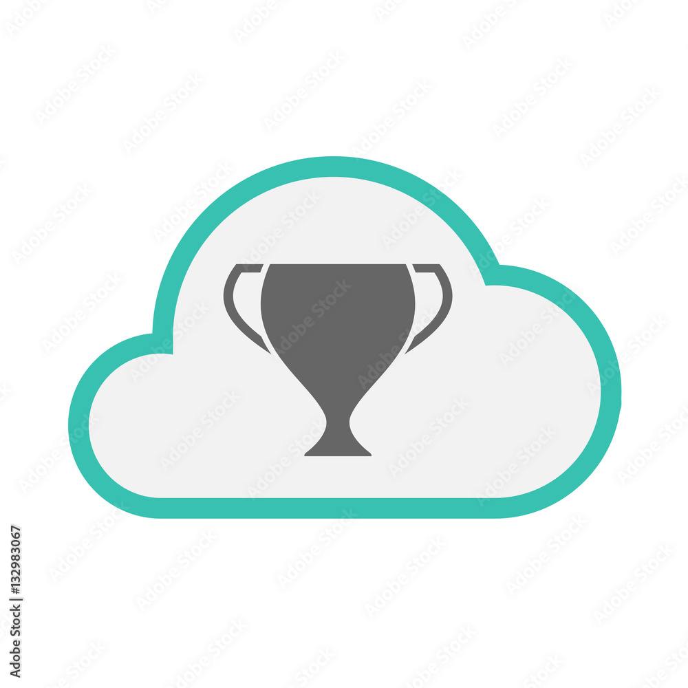 Obraz premium Isolated cloud with an award cup