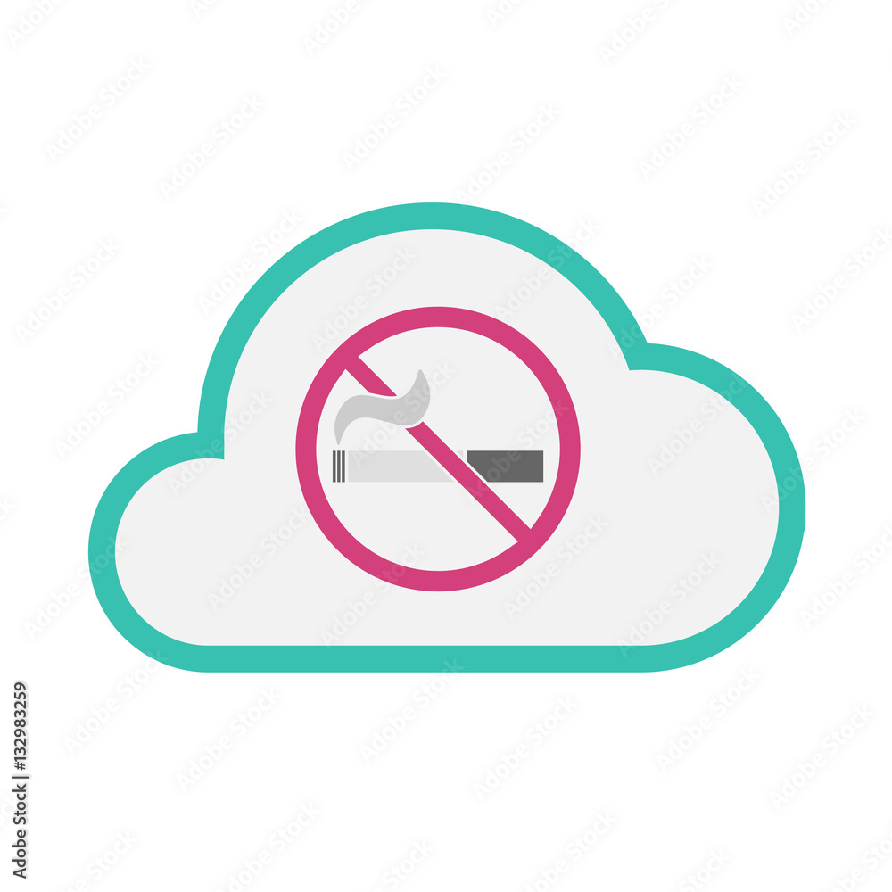 Isolated cloud with a no smoking sign Isolated cloud with a no smoking sign