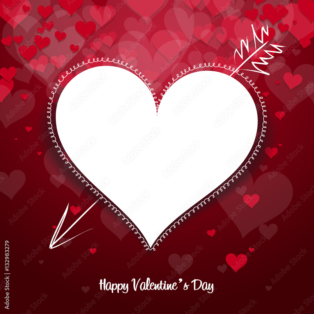 Valentine's day background with heart frame for text. Banner and poster.