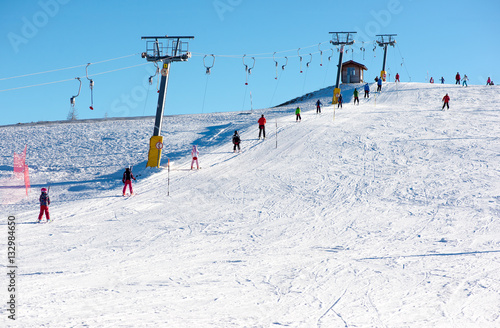 Wall Mural Ski lift and ski slope for beginners and children