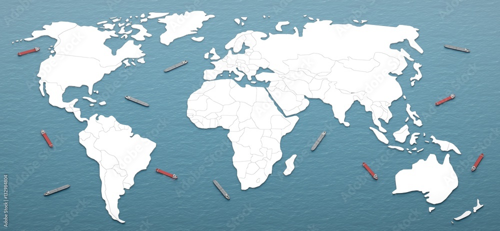 ocean arround world map form 3d rendering ocean arround world map form 3d rendering