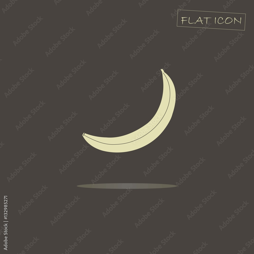 Light banana on black, flat icon vector illustration Light banana on black, flat icon vector illustration
