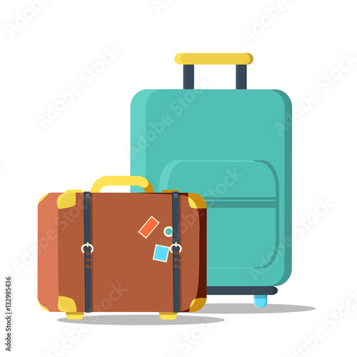 suitcases travel isolated icon