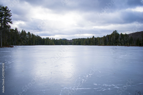 Frozen Adirondack Lake photo