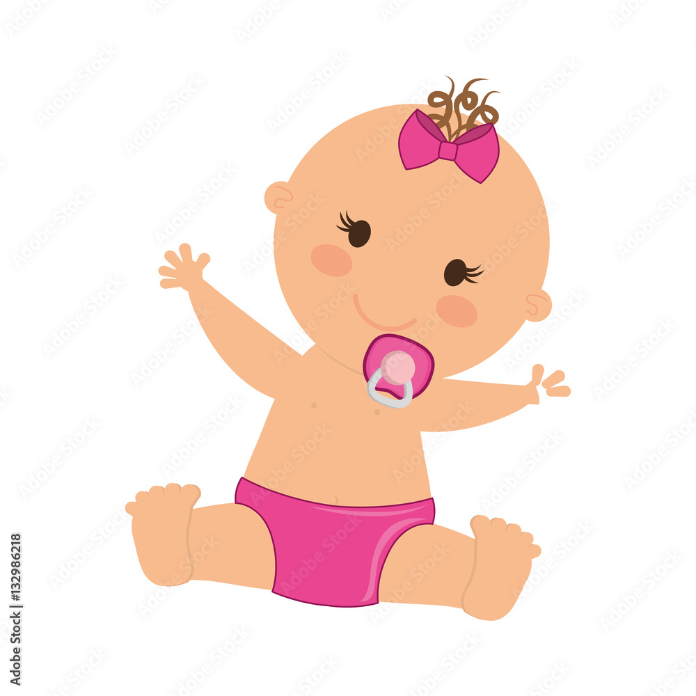 cute baby girl smiling icon over white background. colorful design. vector illustration cute baby girl smiling icon over white background. colorful design. vector illustration