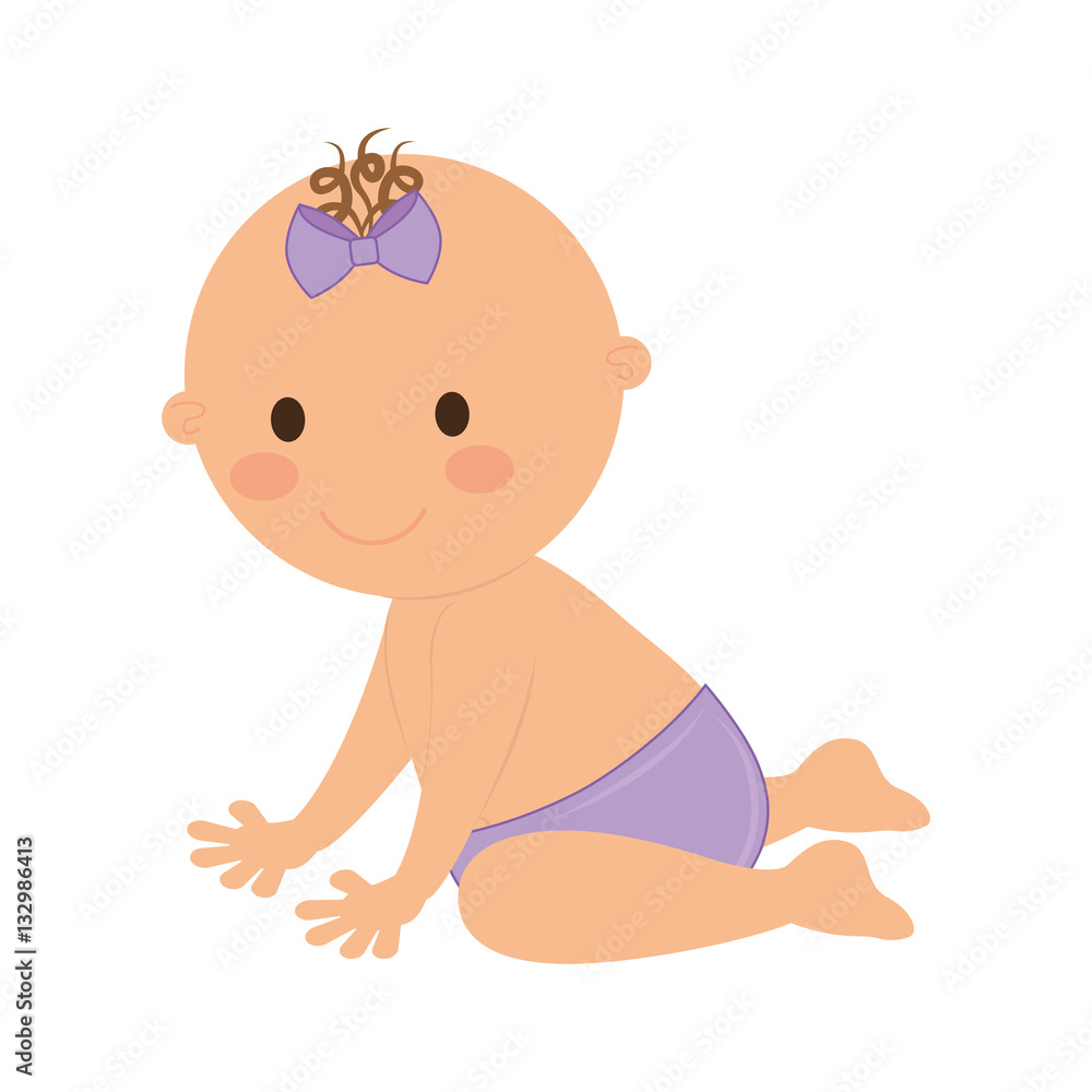 cute baby girl smiling icon over white background. colorful design. vector illustration cute baby girl smiling icon over white background. colorful design. vector illustration