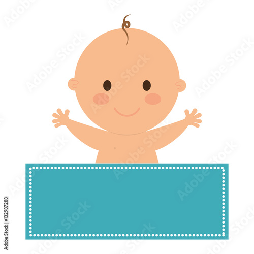 cute baby boy smiling icon over white background. colorful design. vector illustration