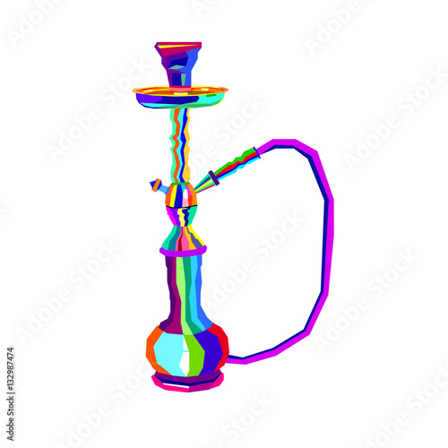 Hookah labels. Set of hookah vector silhouettes.