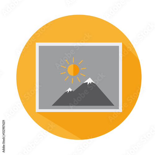 Flat Icon Picture From Vocation Long Shadow For Travel