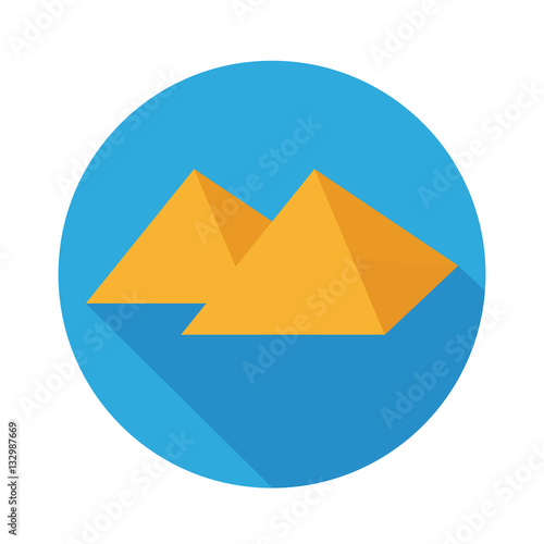 Flat Icon Pyramid And Long Shadow For Travel
