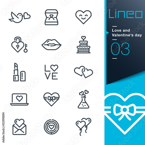 Lineo - Love and Valentine’s day line icons