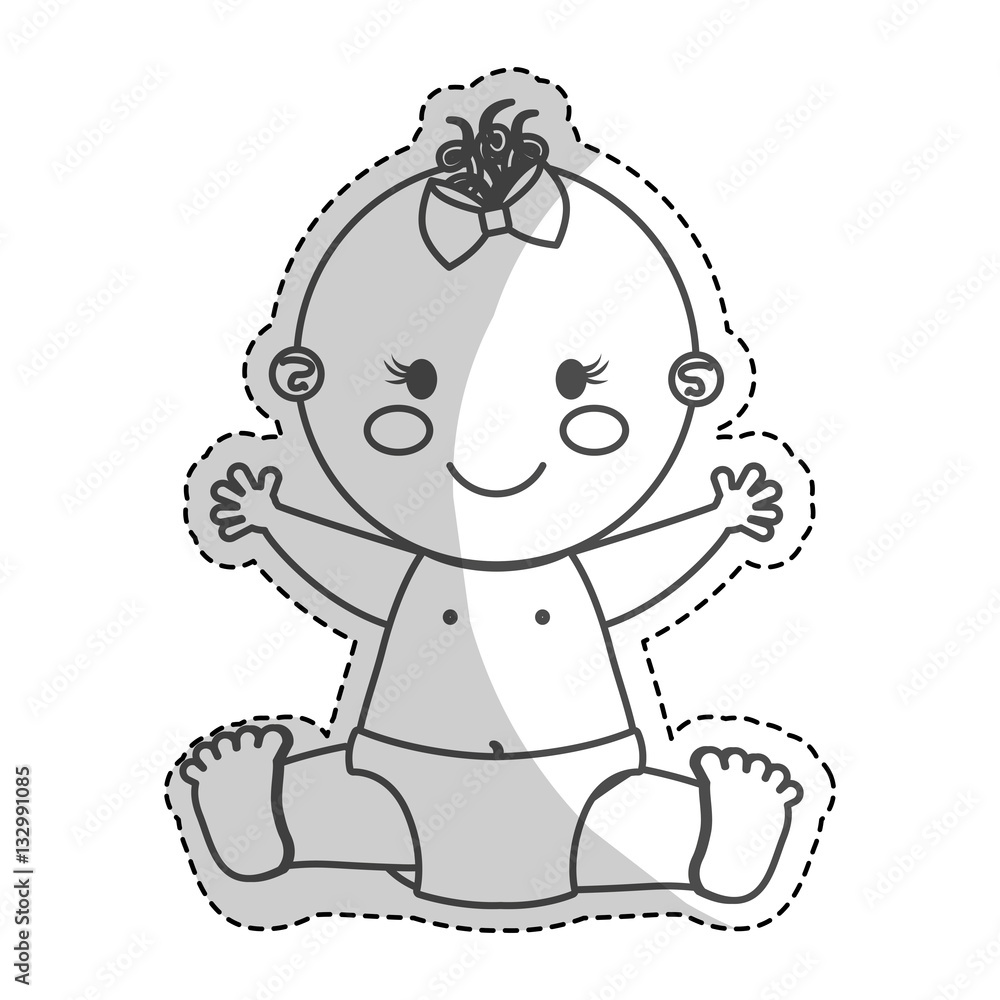 Obraz premium happy baby girl icon image vector illustration design 