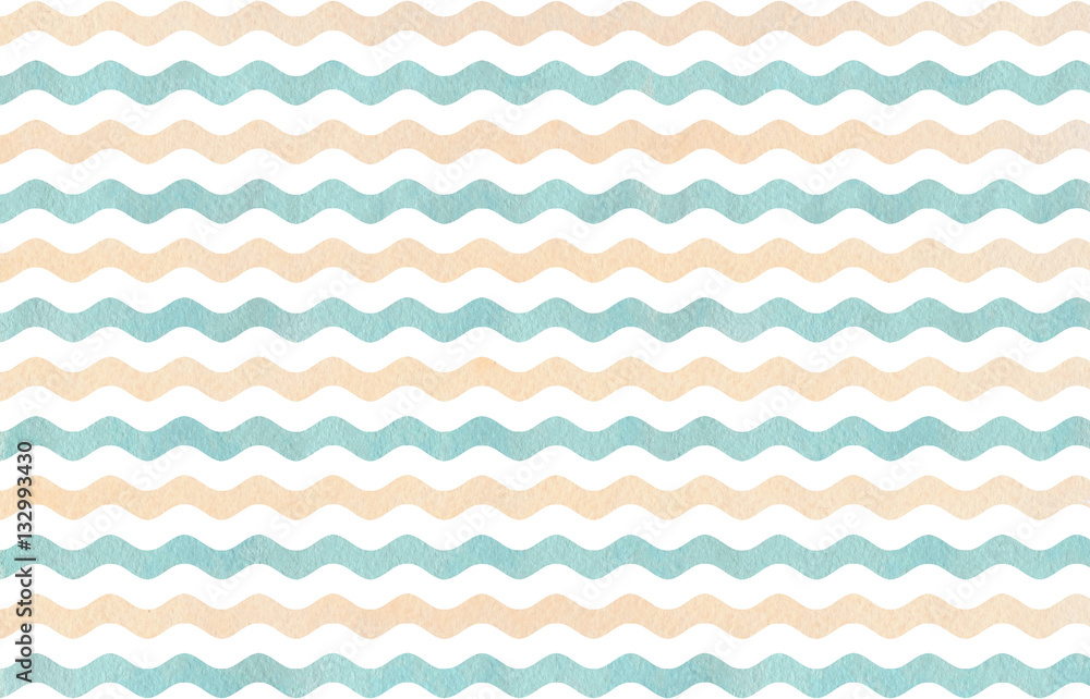 Watercolor wavy striped background.