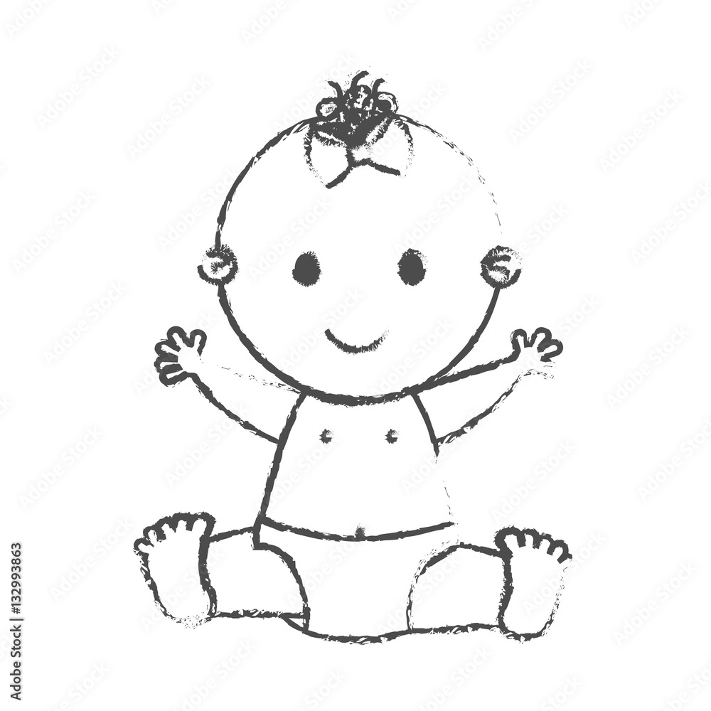 cute baby girl smiling icon over white background. vector illustration cute baby girl smiling icon over white background. vector illustration
