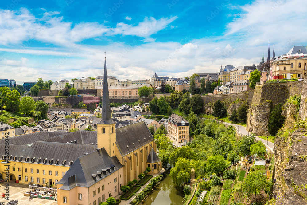 Panoramic cityscape of Luxembourg - obrazy, fototapety, plakaty 
