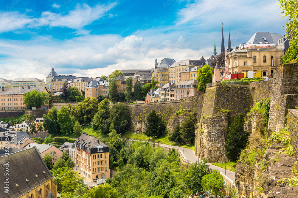 Panoramic cityscape of Luxembourg - obrazy, fototapety, plakaty 