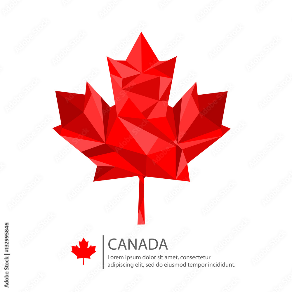 Canada Maple Leaf Design, low poly illustration Canada Maple Leaf Design, low poly illustration