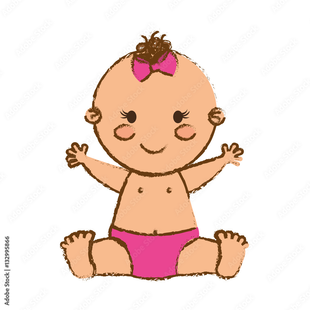 cute baby girl smiling icon over white background. colorful design. vector illustration cute baby girl smiling icon over white background. colorful design. vector illustration